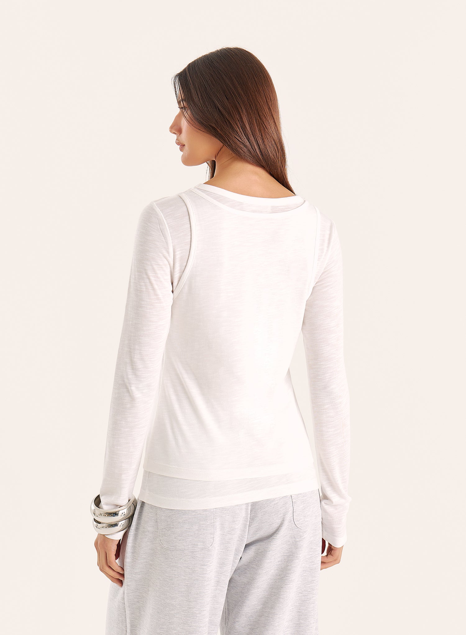 White Double Layered Top